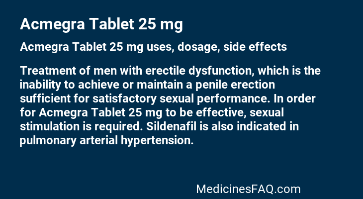 Acmegra Tablet 25 mg