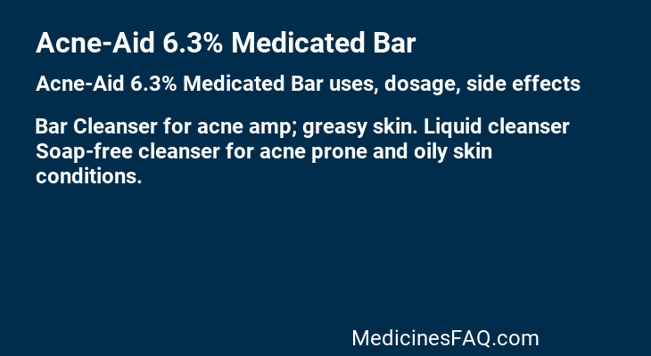 Acne-Aid 6.3% Medicated Bar