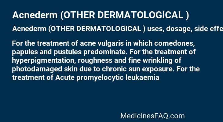 Acnederm (OTHER DERMATOLOGICAL )