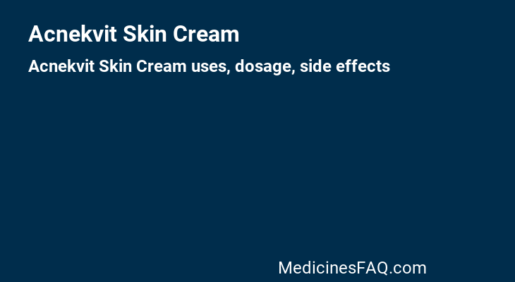 Acnekvit Skin Cream