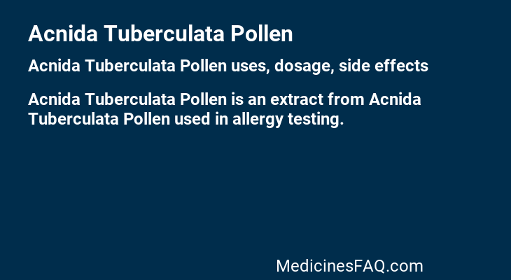 Acnida Tuberculata Pollen