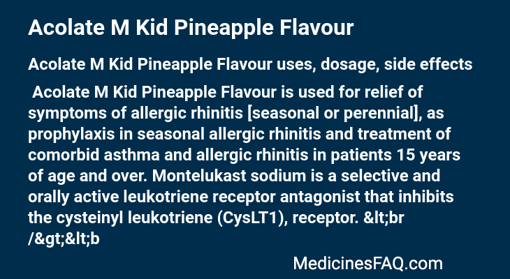 Acolate M Kid Pineapple Flavour