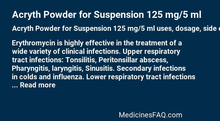Acryth Powder for Suspension 125 mg/5 ml