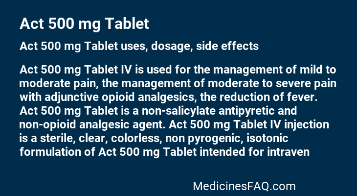 Act 500 mg Tablet