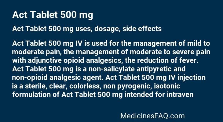 Act Tablet 500 mg