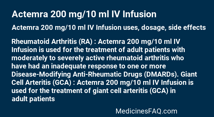 Actemra 200 mg/10 ml IV Infusion