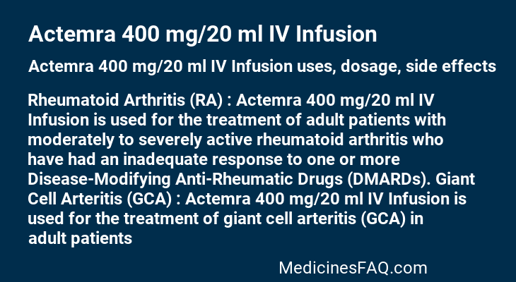 Actemra 400 mg/20 ml IV Infusion