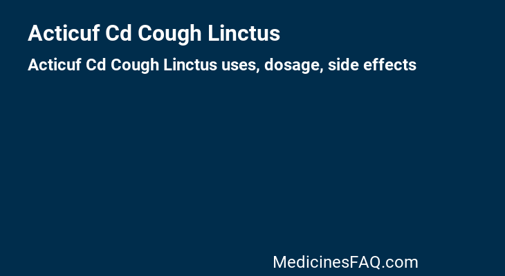 Acticuf Cd Cough Linctus