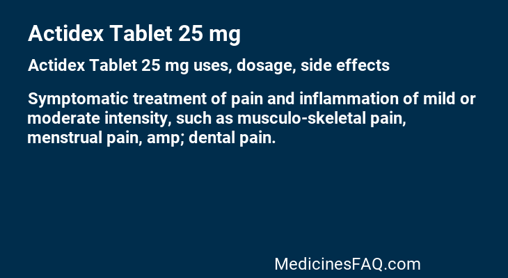 Actidex Tablet 25 mg