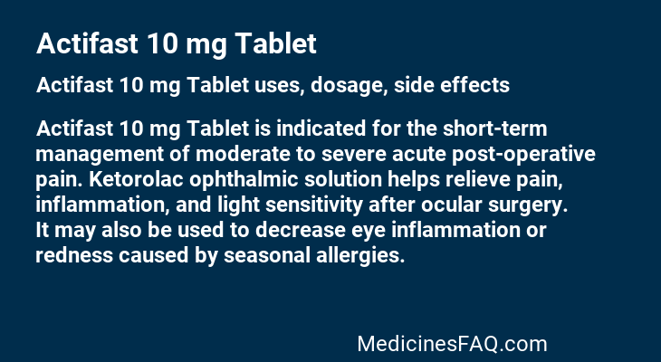 Actifast 10 mg Tablet