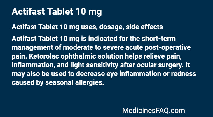 Actifast Tablet 10 mg