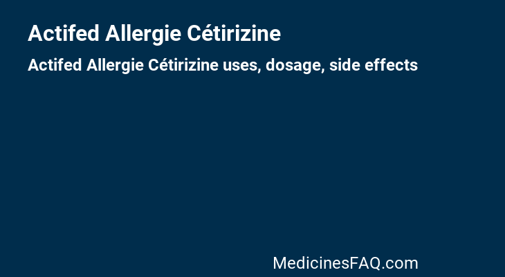 Actifed Allergie Cétirizine