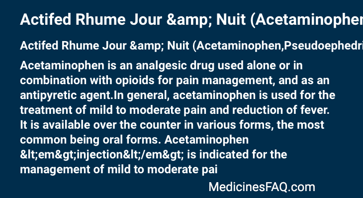 Actifed Rhume Jour & Nuit (Acetaminophen,Pseudoephedrine)