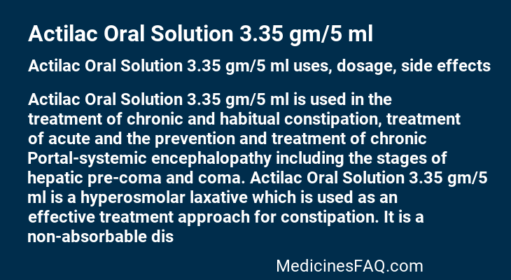 Actilac Oral Solution 3.35 gm/5 ml