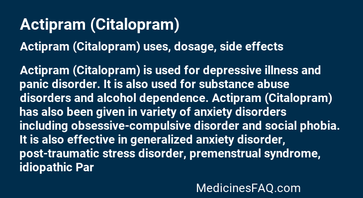 Actipram (Citalopram)