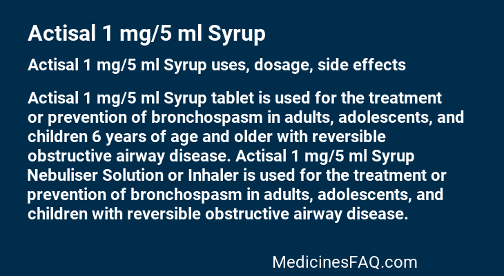 Actisal 1 mg/5 ml Syrup