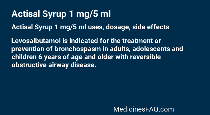 Actisal Syrup 1 mg/5 ml