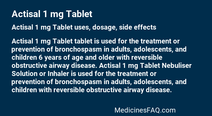 Actisal 1 mg Tablet