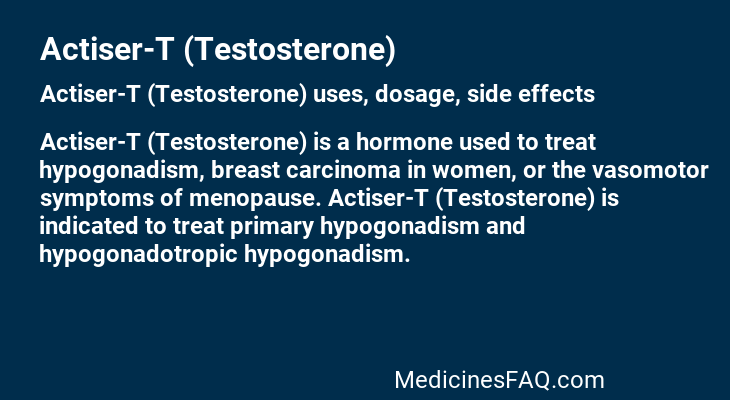 Actiser-T (Testosterone)