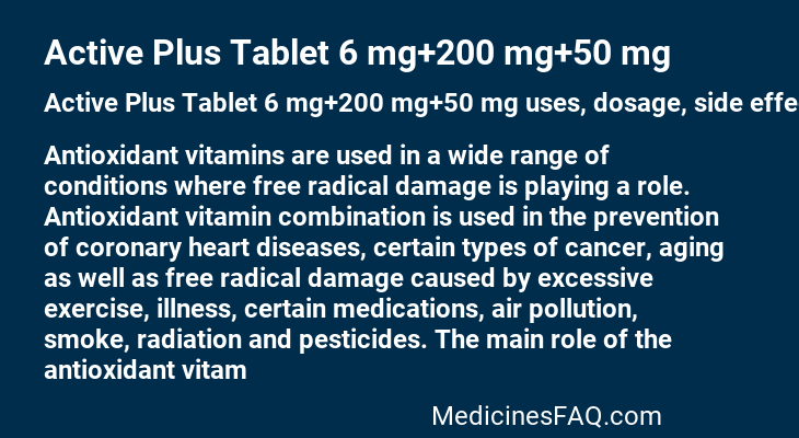 Active Plus Tablet 6 mg+200 mg+50 mg