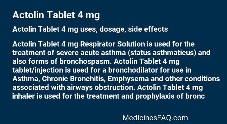 Actolin Tablet 4 mg