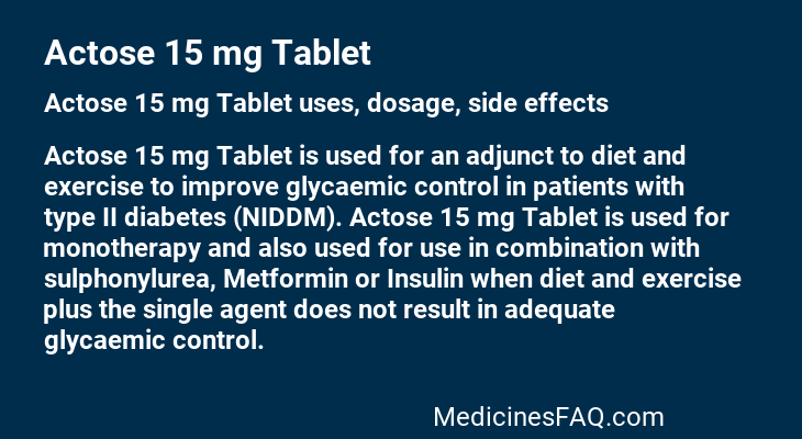 Actose 15 mg Tablet