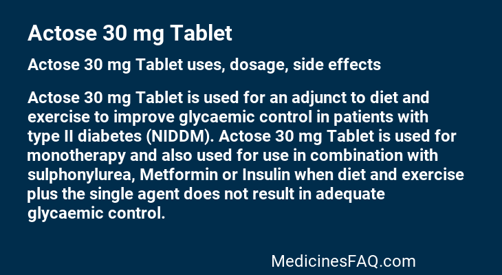 Actose 30 mg Tablet