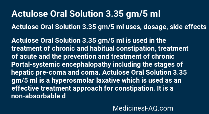 Actulose Oral Solution 3.35 gm/5 ml