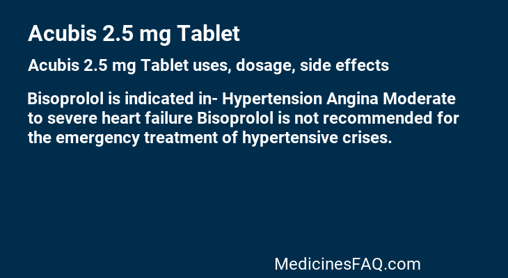 Acubis 2.5 mg Tablet