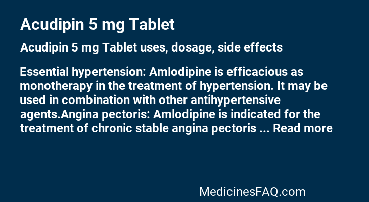 Acudipin 5 mg Tablet