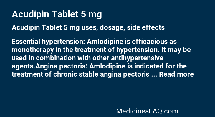 Acudipin Tablet 5 mg
