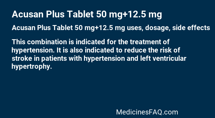Acusan Plus Tablet 50 mg+12.5 mg