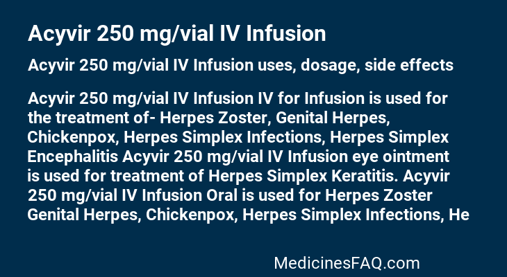 Acyvir 250 mg/vial IV Infusion