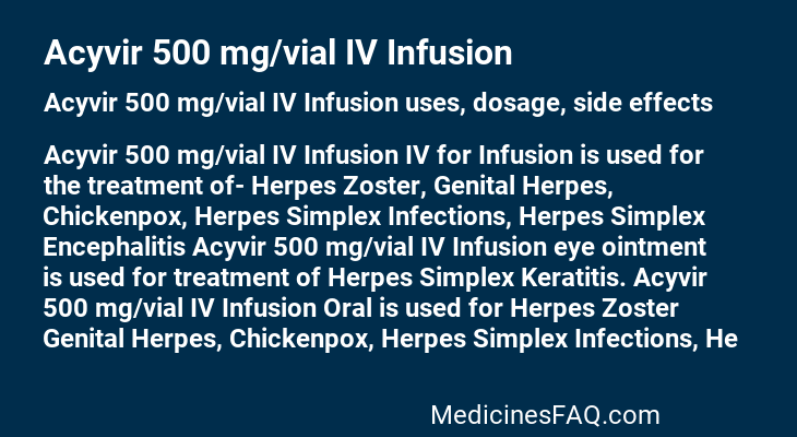 Acyvir 500 mg/vial IV Infusion