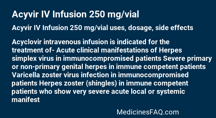 Acyvir IV Infusion 250 mg/vial