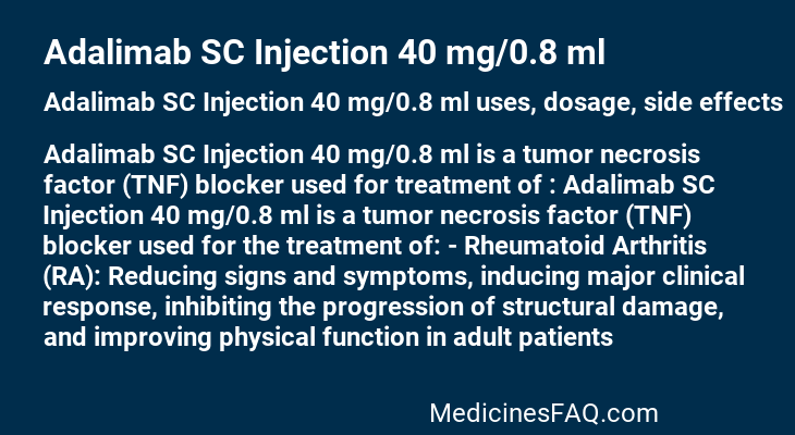 Adalimab SC Injection 40 mg/0.8 ml
