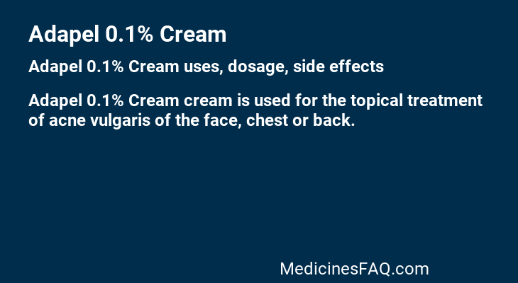 Adapel 0.1% Cream