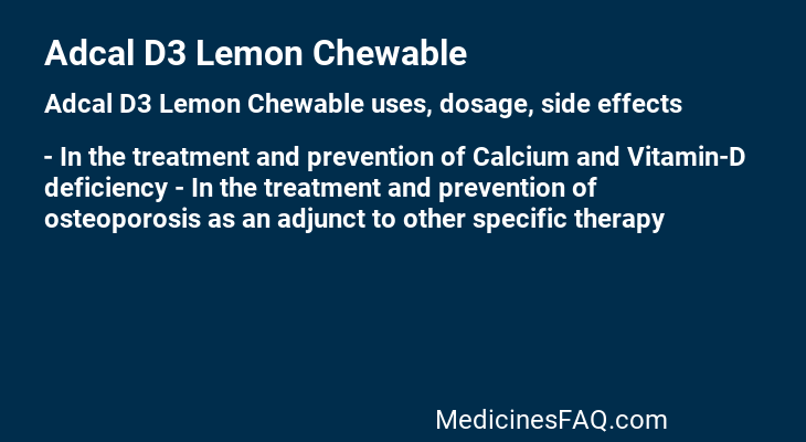 Adcal D3 Lemon Chewable