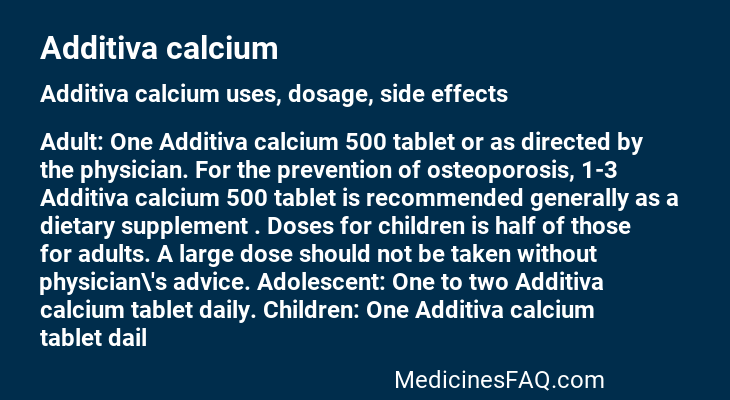 Additiva calcium