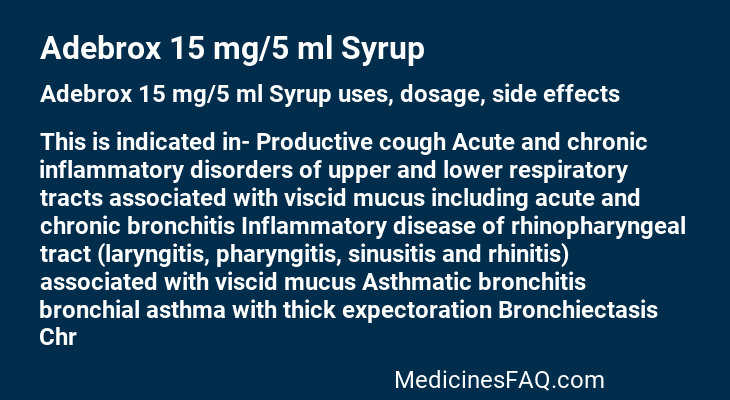 Adebrox 15 mg/5 ml Syrup