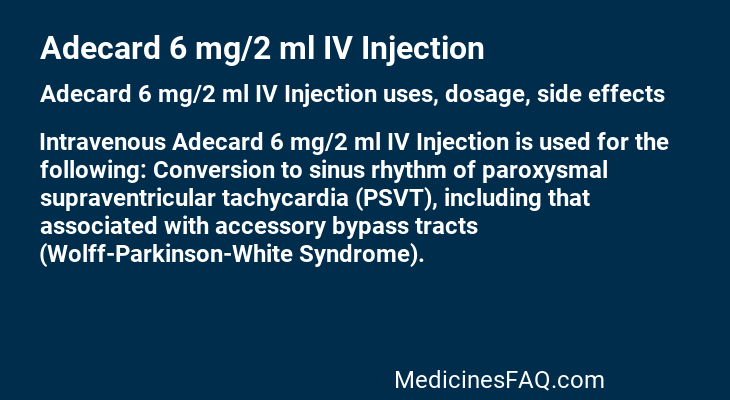 Adecard 6 mg/2 ml IV Injection