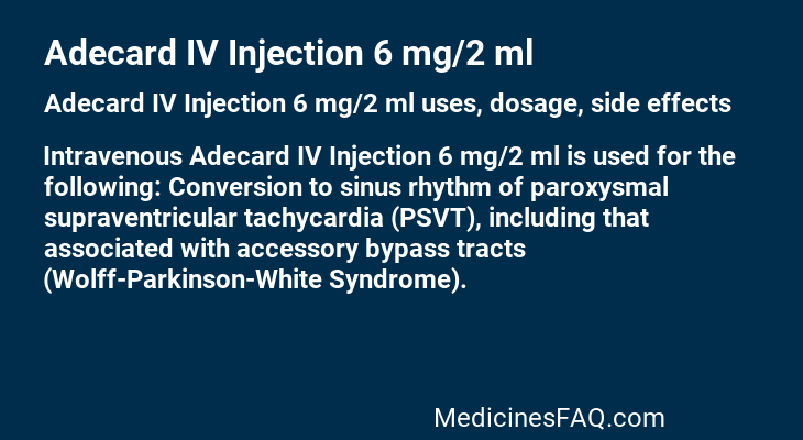 Adecard IV Injection 6 mg/2 ml