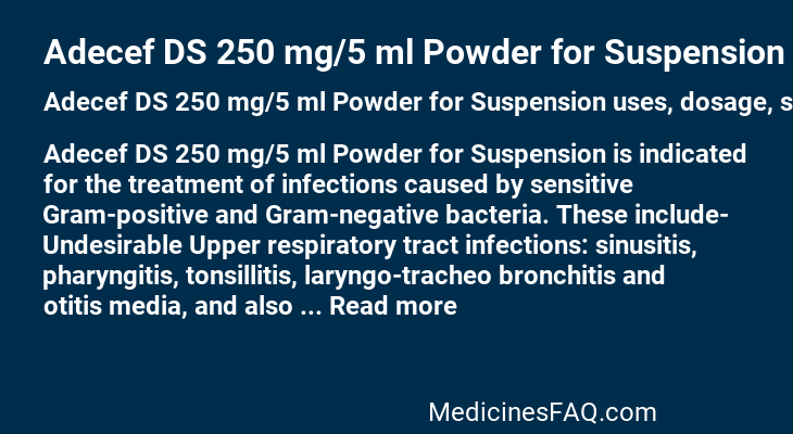 Adecef DS 250 mg/5 ml Powder for Suspension