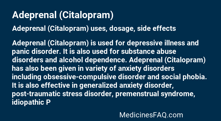 Adeprenal (Citalopram)