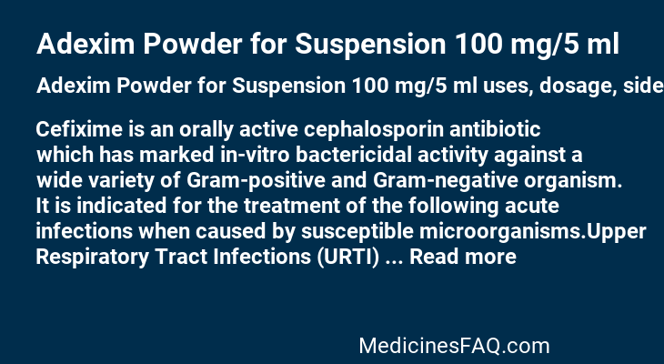 Adexim Powder for Suspension 100 mg/5 ml