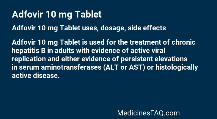 Adfovir 10 mg Tablet