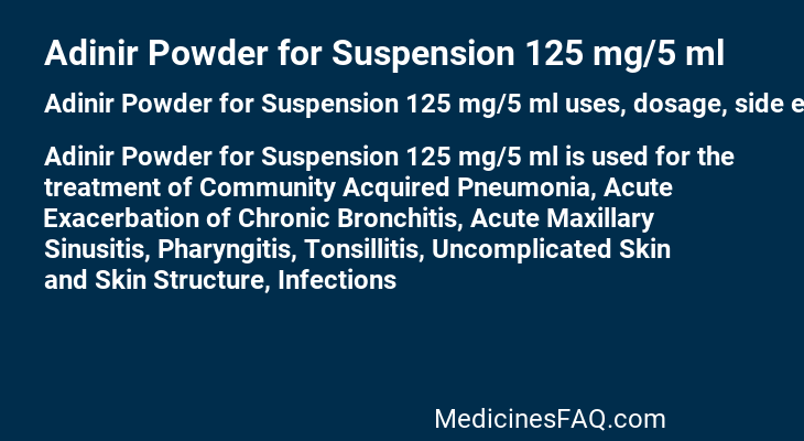 Adinir Powder for Suspension 125 mg/5 ml