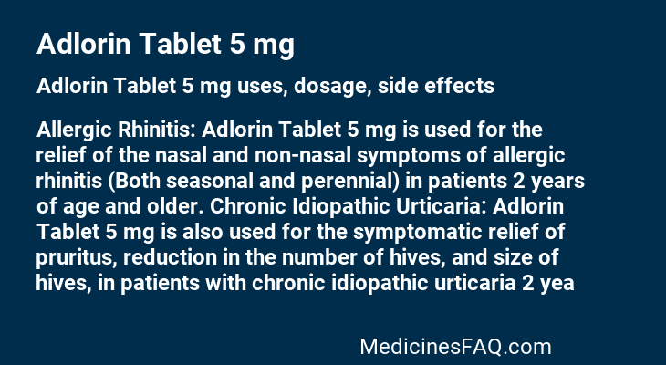Adlorin Tablet 5 mg
