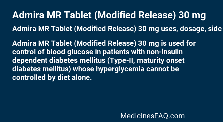 Admira MR Tablet (Modified Release) 30 mg