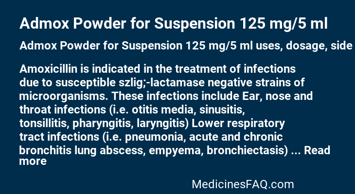 Admox Powder for Suspension 125 mg/5 ml